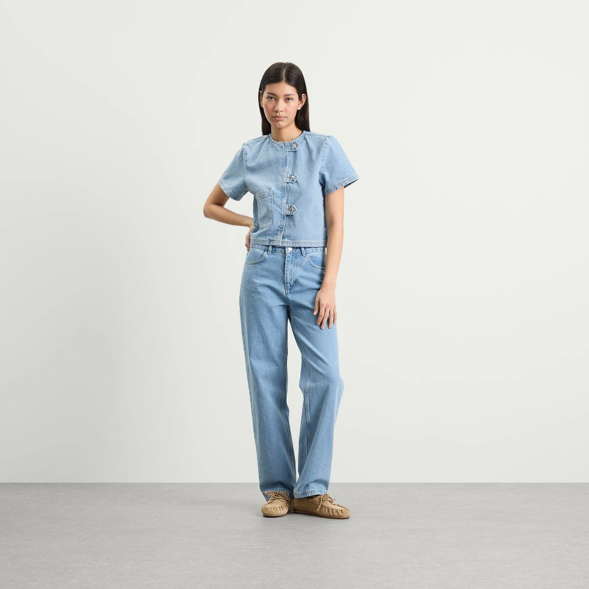 Hosbjerg Women's Bailey Denim Pants in Light Blue