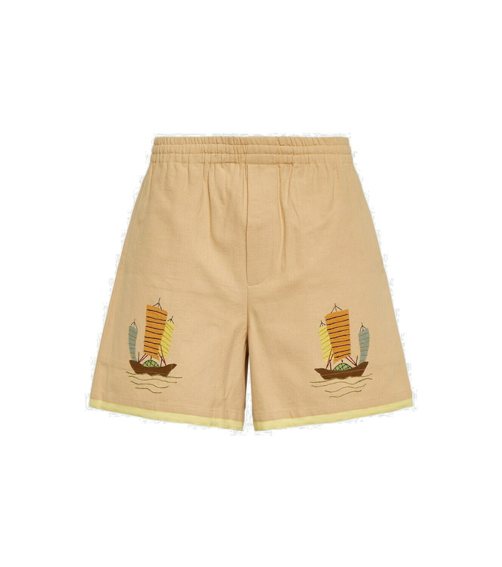 Photo: Bode Embroidered cotton shorts