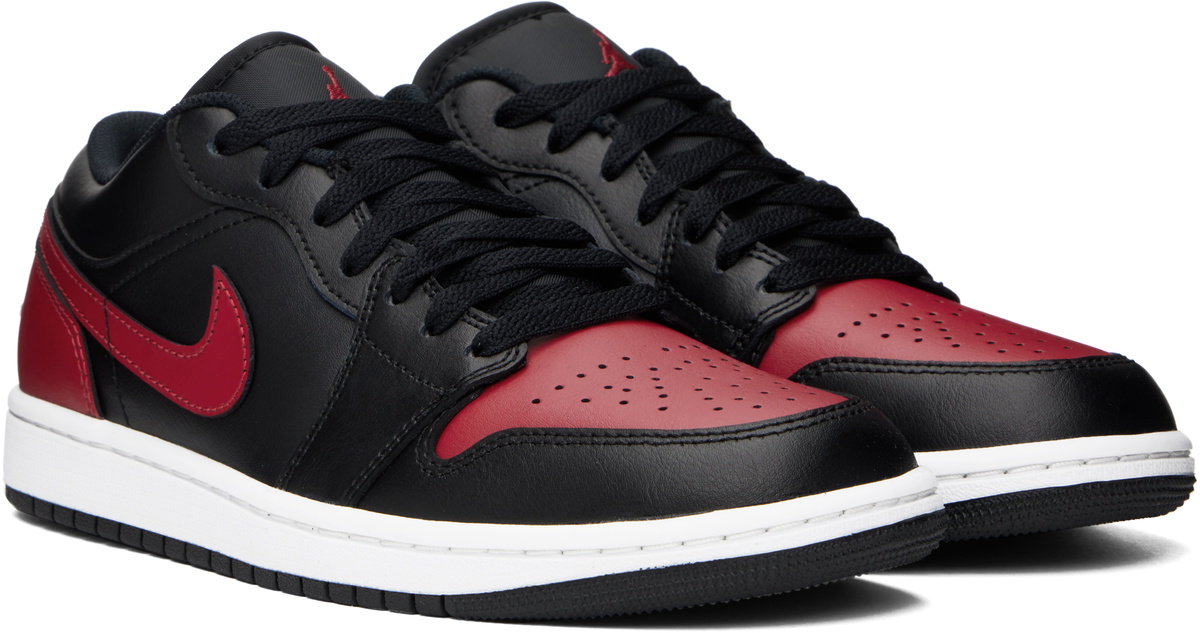 Nike Jordan Black & Red Air Jordan 1 Low Sneakers