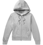 TOM FORD - Oversized Logo-Trimmed Mélange Fleece-Back Cotton-Jersey Zip-Up Hoodie - Men - Gray