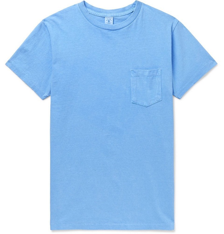 Photo: Velva Sheen - Garment-Dyed Cotton-Jersey T-Shirt - Blue
