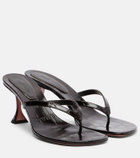 Amina Muaddi Juliette croc-effect leather thong sandals