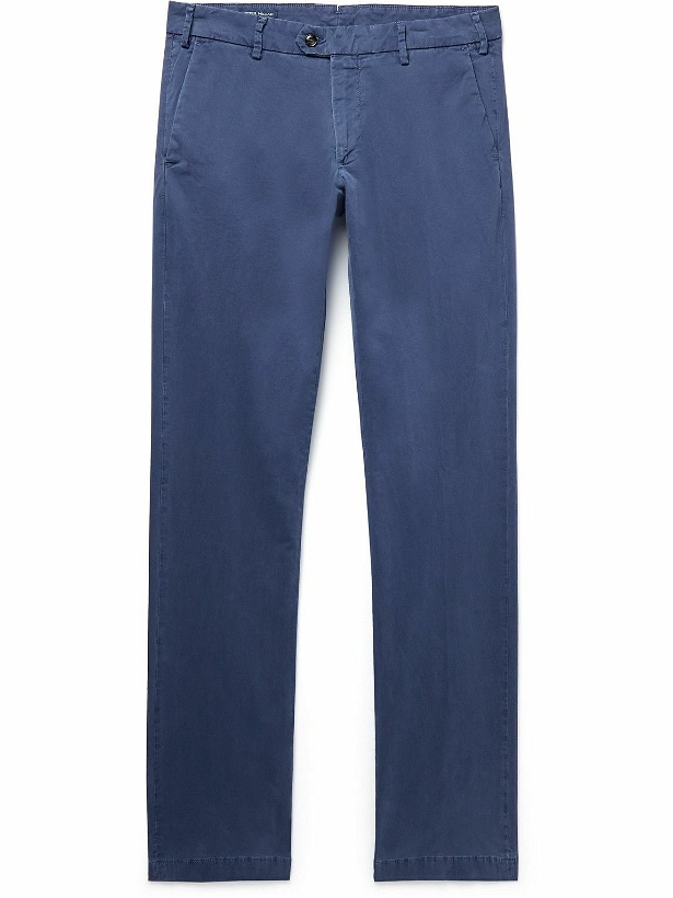 Photo: Peter Millar - Concorde Garment-Dyed Stretch-Cotton Twill Trousers - Blue