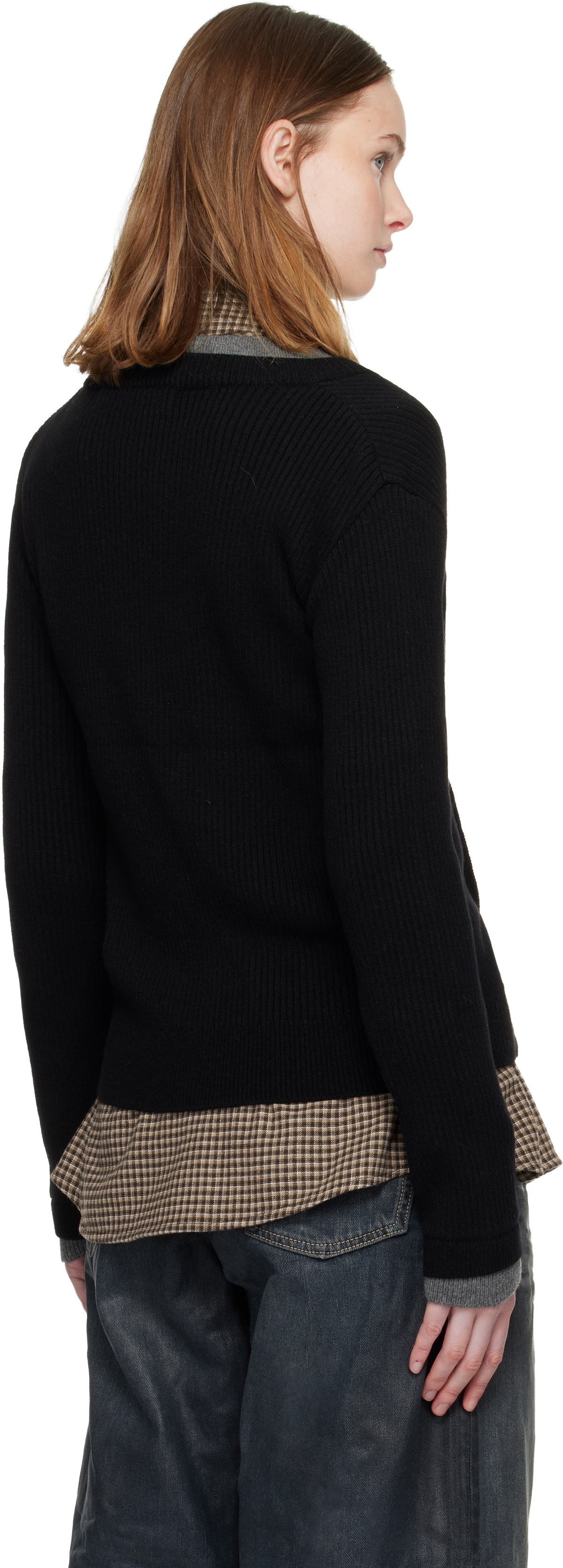 Andersson Bell Black Button Slim Knit Cardigan