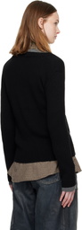 Andersson Bell Black Button Slim Knit Cardigan