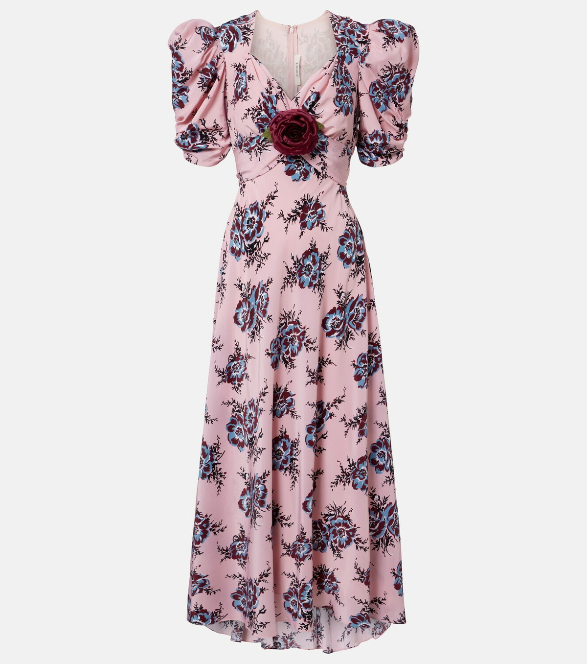 Rodarte Floral-appliqué silk gown