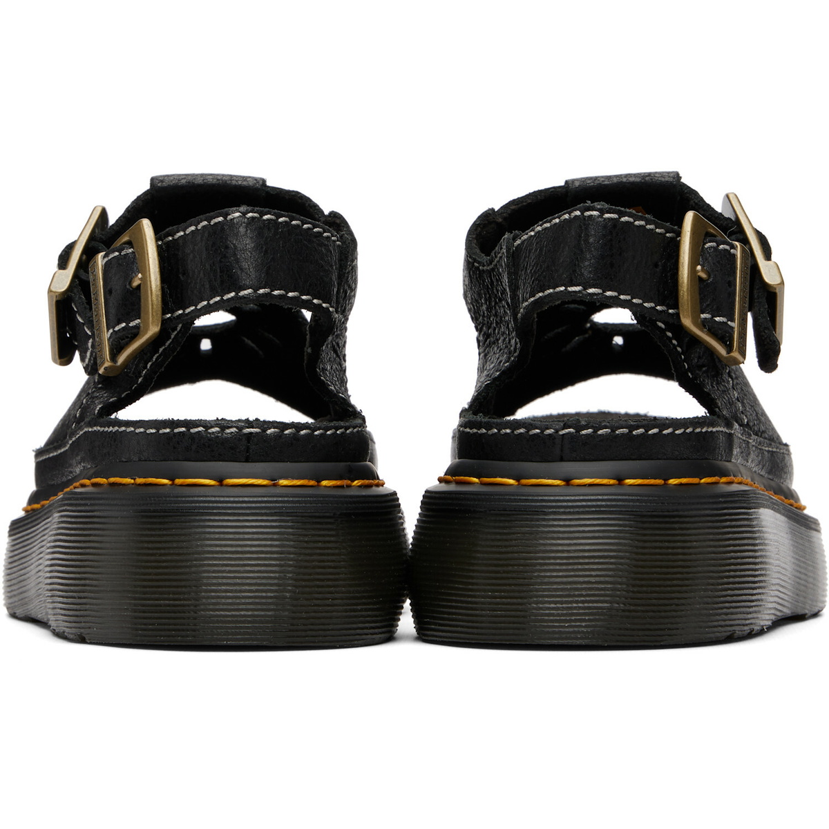 Dr. Martens Black Dunnet Flower Full Grain Leather Sandals