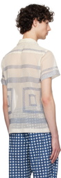 Bode Off-White Tile Stitch Shirt