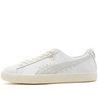 Puma Men's Clyde Base Sneakers in White/Gold