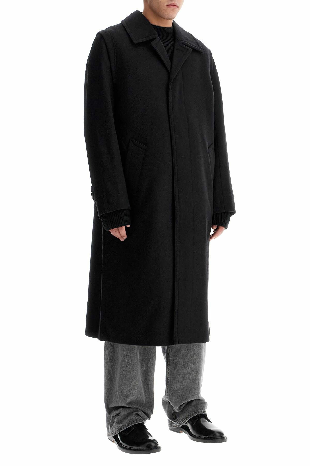 RIER woolen loden coat Black Rier