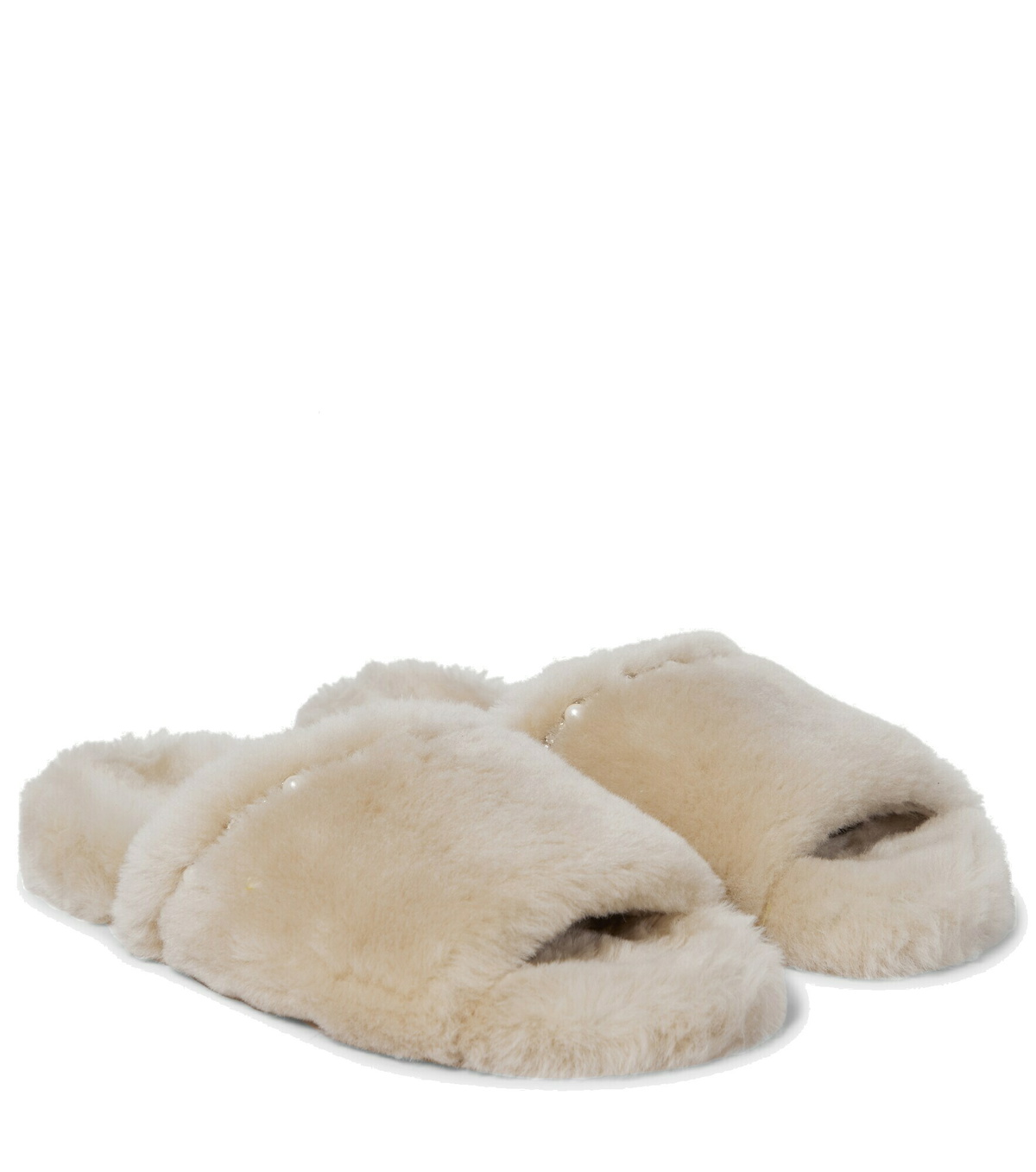 Jimmy Choo - Acinda embellished shearling slides Jimmy Choo