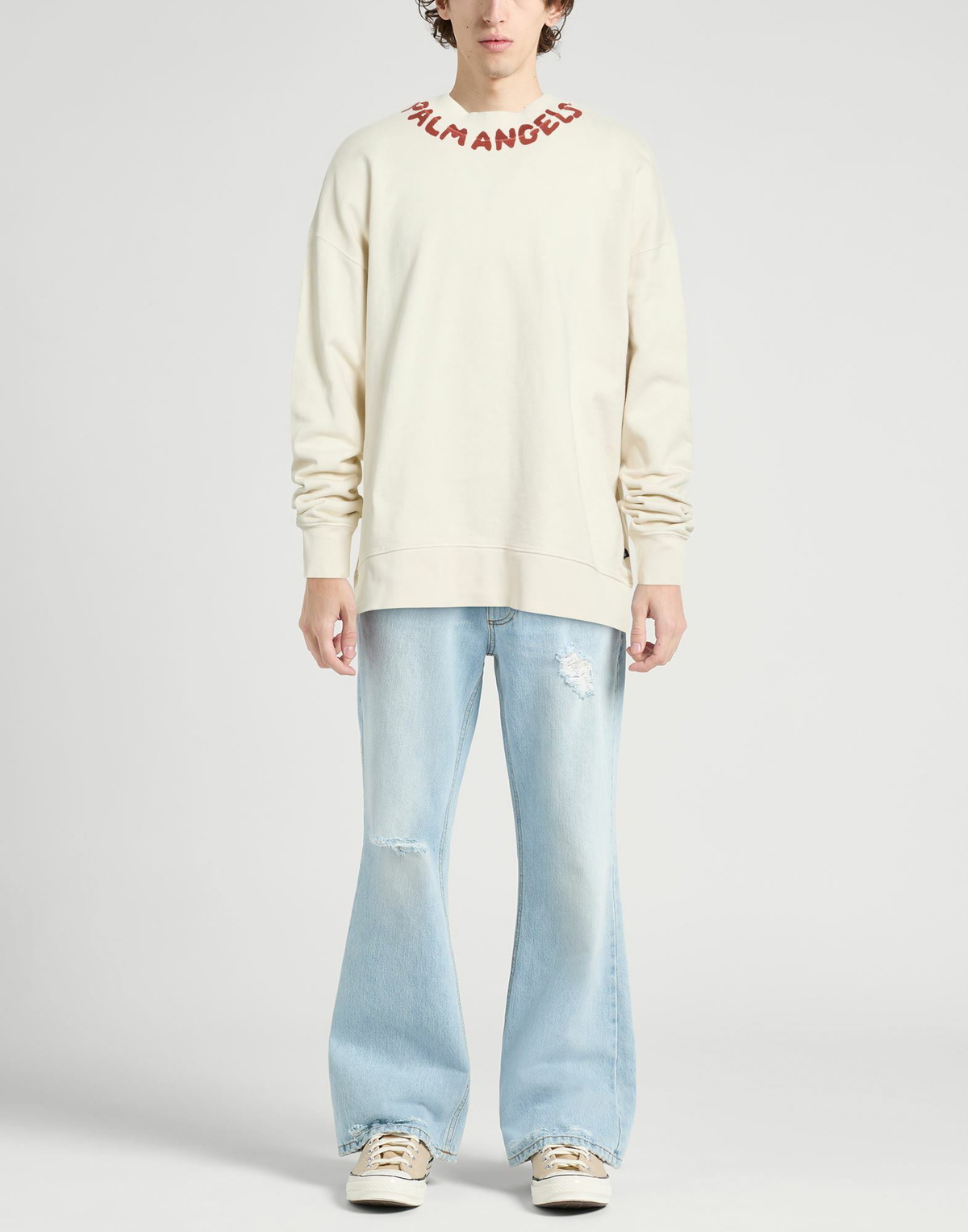 Palm Angels Mens Sweatshirt in Beige