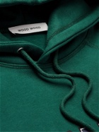 Wood Wood - Fred Logo-Print Organic Cotton-Jersey Hoodie - Green
