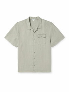 James Perse - Convertible-Collar Garment-Dyed Linen Shirt - Brown