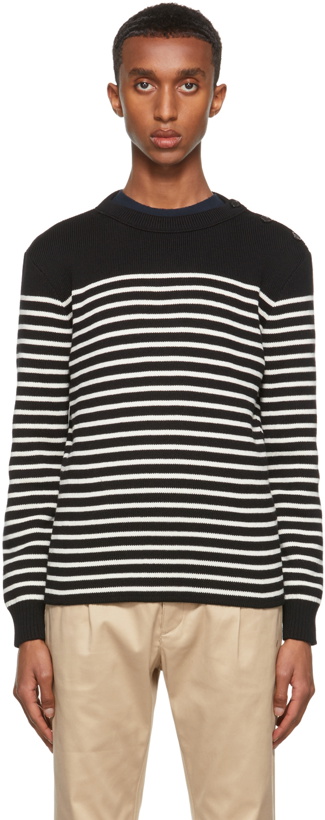 Photo: Saint Laurent Black & Off-White Stripe Sweater