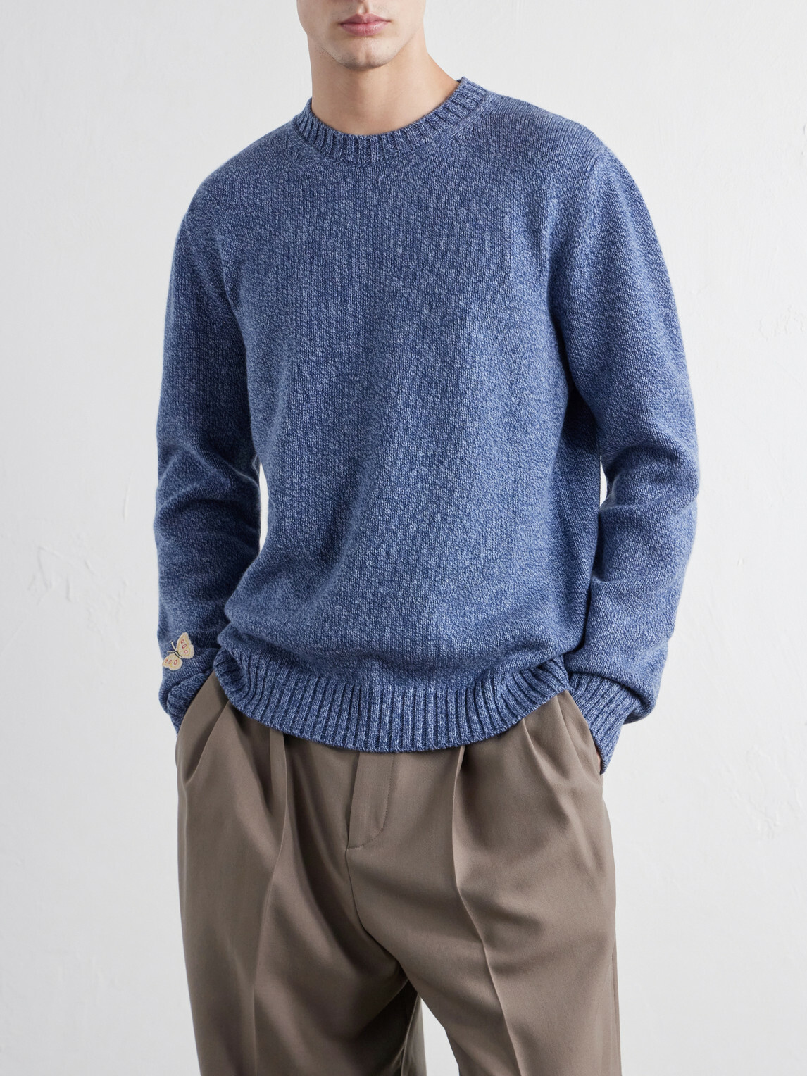 Valentino Garavani - Appliquéd Wool Sweater - Blue