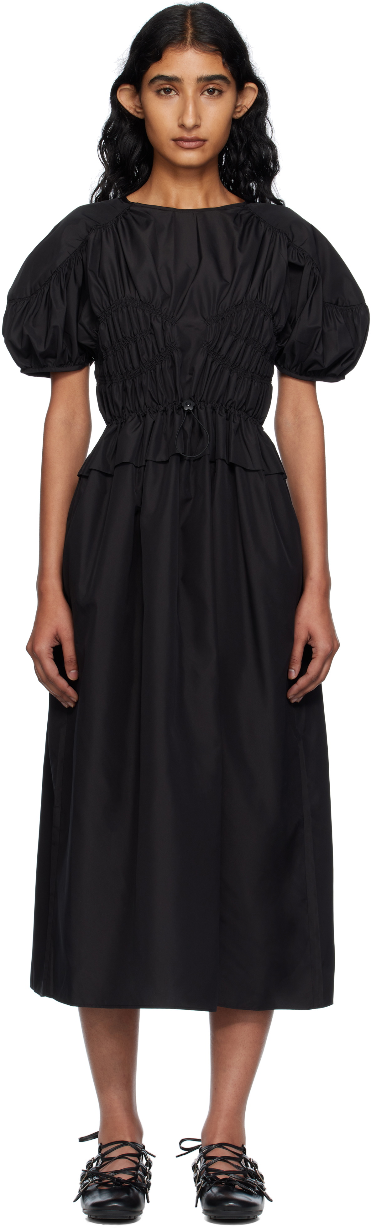 Cecilie Bahnsen Navy Fang Midi Dress Cecilie Bahnsen