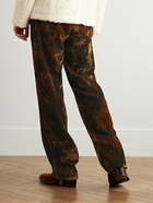 Séfr - Artemesia Straight-Leg Printed Corduroy Trousers - Brown