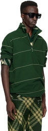 Burberry Green Striped Polo