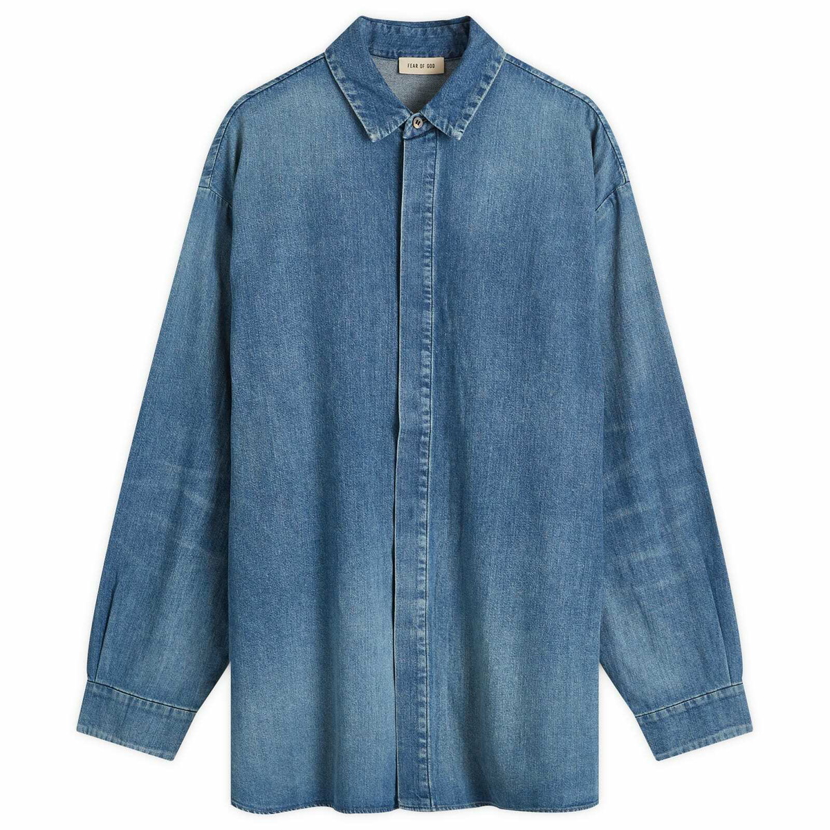 FEAR OF GOD - 【Mサイズ】Essentials Denim Shirt Dark Indigo m_63cdfe427dfcc2a5498578ca.jpg