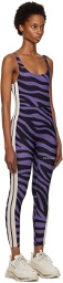 Palm Angels Purple Zebra Print Jumpsuit
