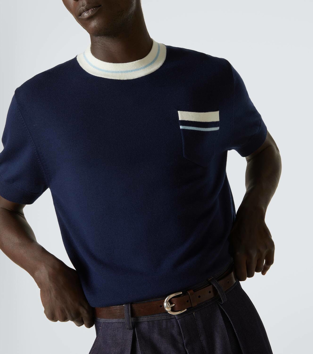 King & Tuckfield Knitted wool T-shirt