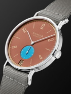 NOMOS Glashütte - Tangente 38 Date Ziegelblau Limited Edition Hand-Wound 37.5mm Stainless Steel and Webbing Watch, Ref. No. 179.S27