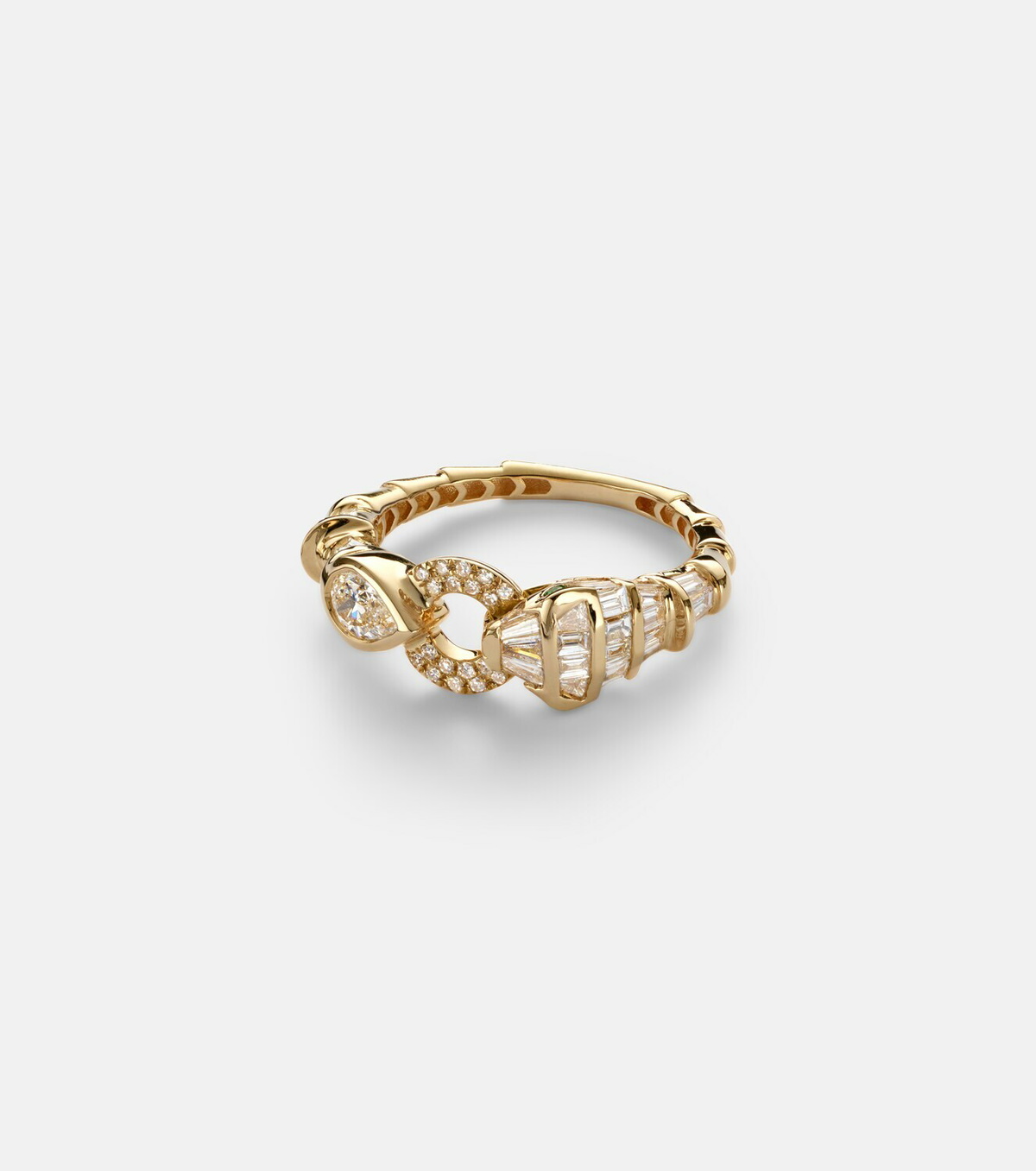 Shay Jewelry Serpentine 18kt gold (750/1000) ring with diamonds