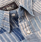 RRL - Slim-Fit Patchwork Cotton and Linen-Blend Shirt - Indigo