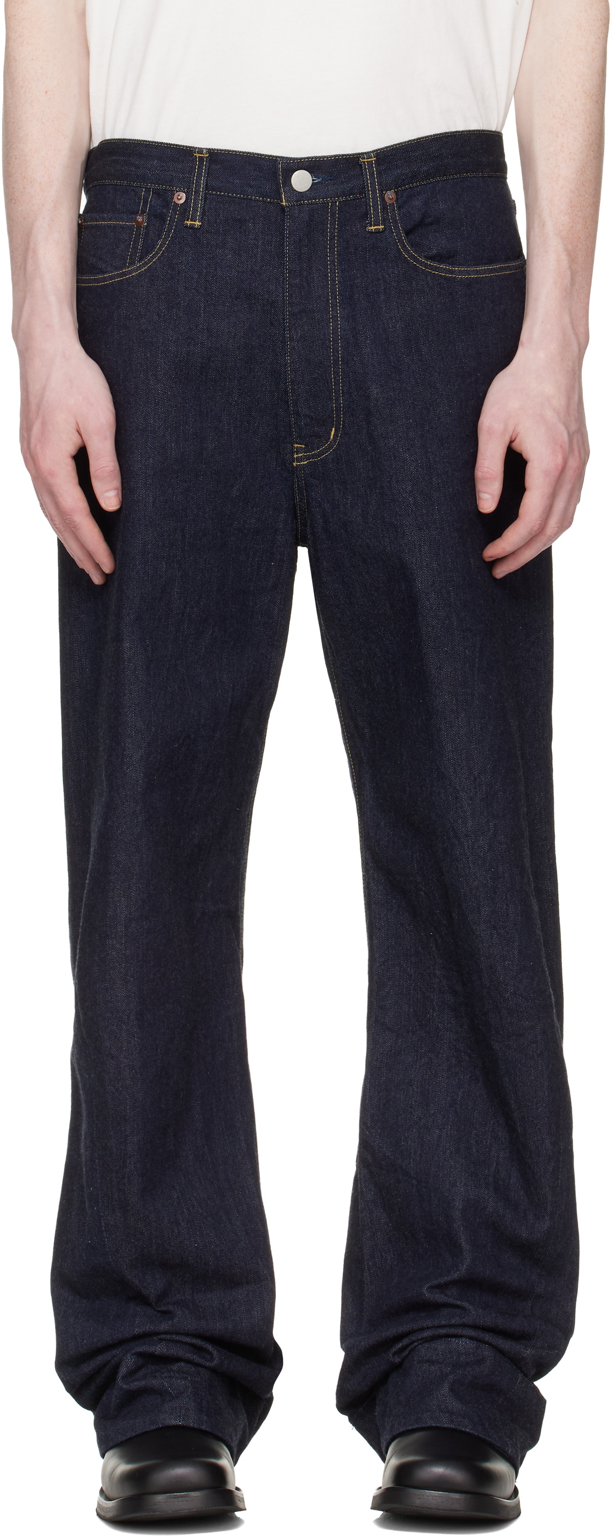 stein Navy Twist Cut Jeans