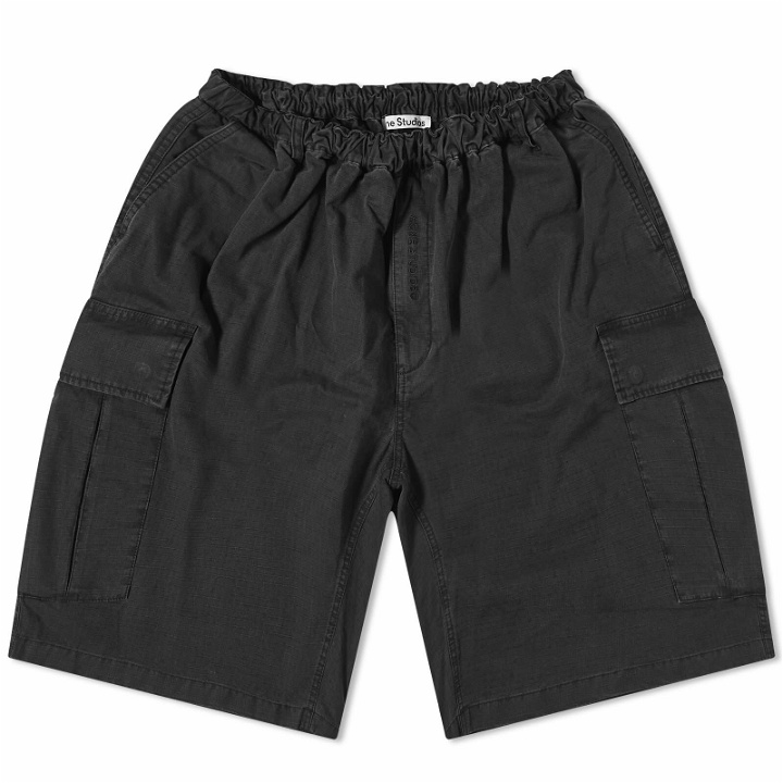 Photo: Acne Studios Men's Rudento Cotton Ripstop Shorts in Black