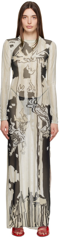Photo: Feben Beige & Black Tower Maxi Dress