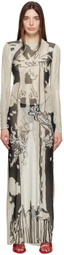 Feben Beige & Black Tower Maxi Dress