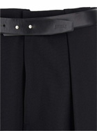 Juun.J Black Trousers With Built-in Belt And Pleated Design In Wool Blend Man