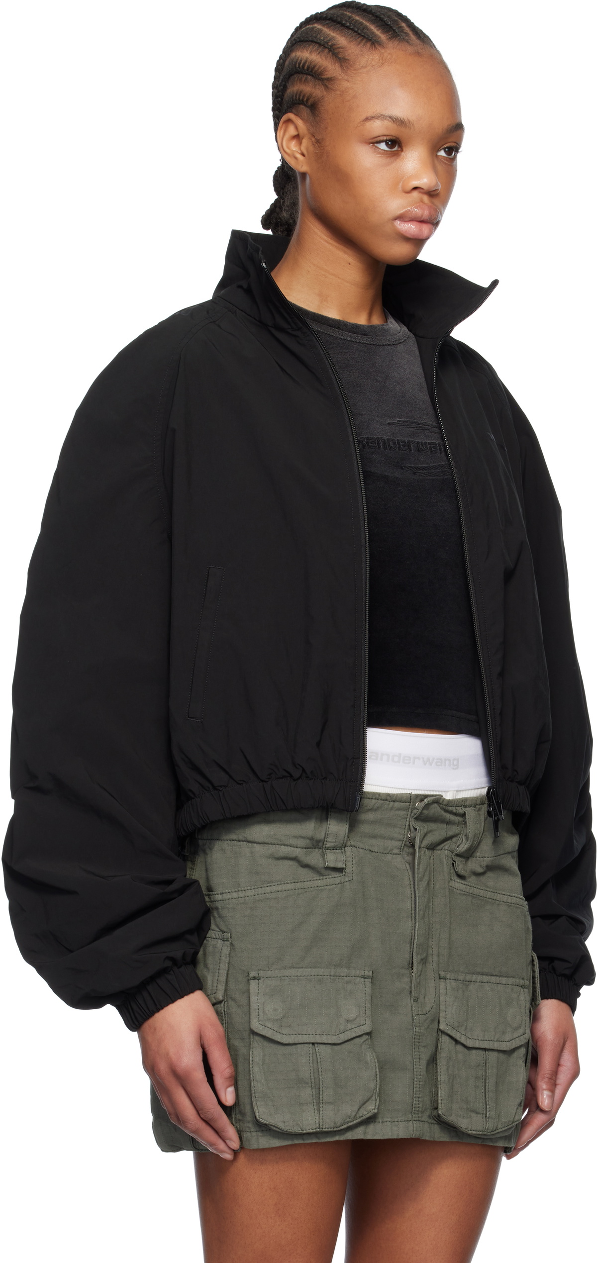 alexanderwang.t Black Ruched Track Jacket