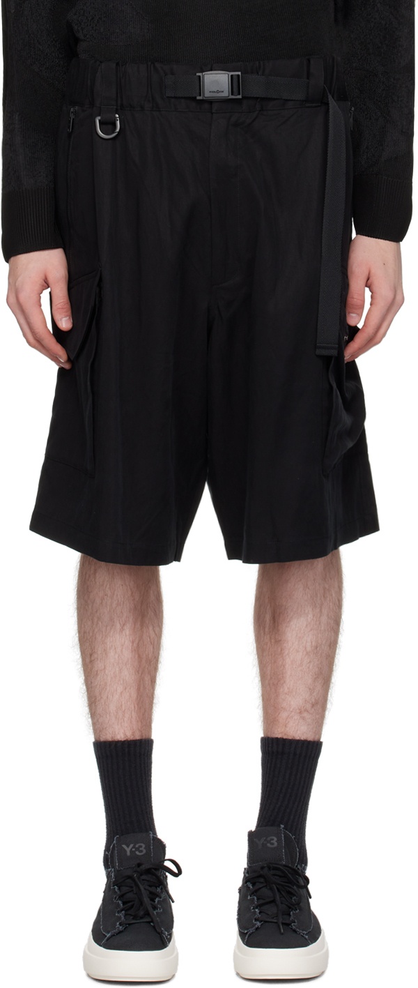 Photo: Y-3 Black Washed Shorts