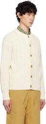 AFTER PRAY Off-White Ernest Cable Knit Cardigan