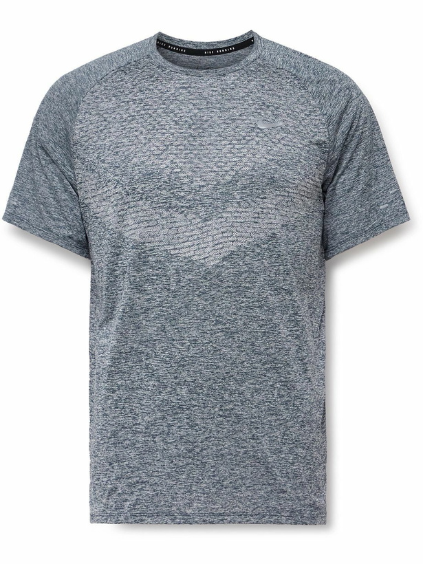 Photo: NIKE RUNNING - Stride Dri-FIT ADV Mesh T-Shirt - Blue