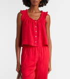 Velvet Tana ruffled linen top