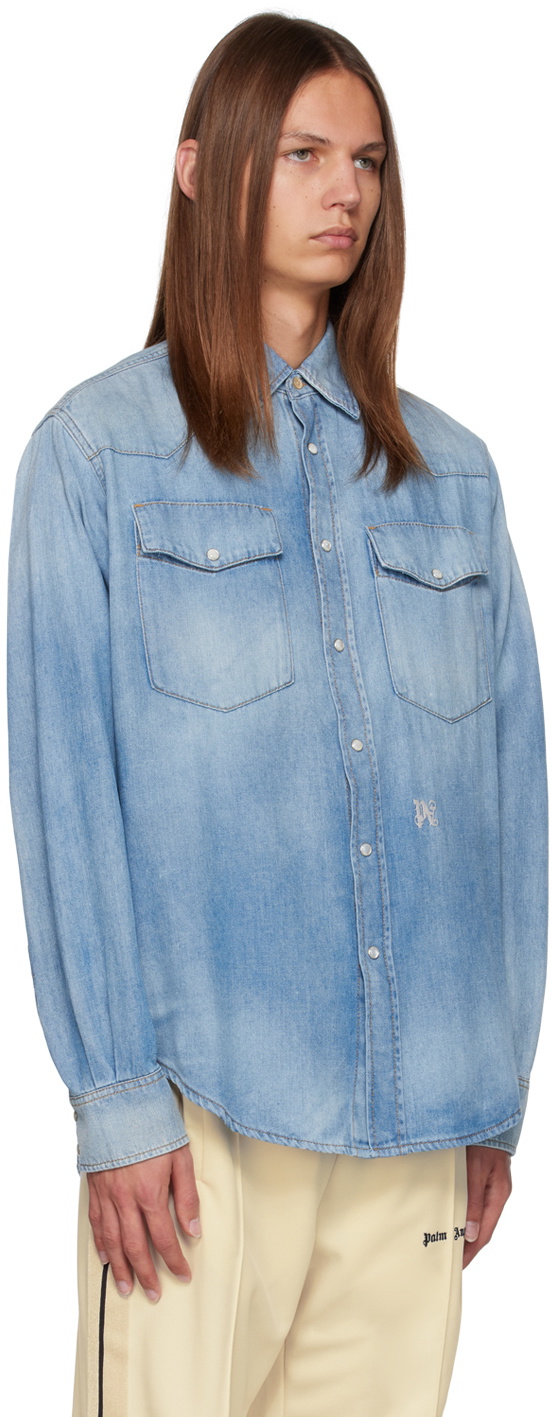 Monogrammed Oversized Denim Shirt