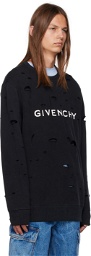 Givenchy Black Distressed Sweatshirt