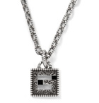 Gucci - Engraved Burnished Sterling Silver Pendant Necklace - Silver