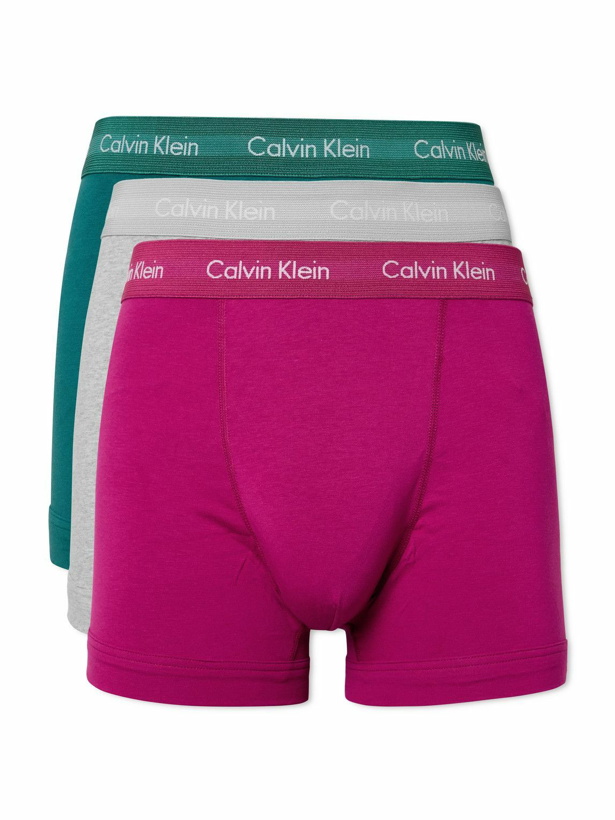 Photo: Calvin Klein Underwear - Three-Pack Stretch-Cotton Boxer Briefs - Blue