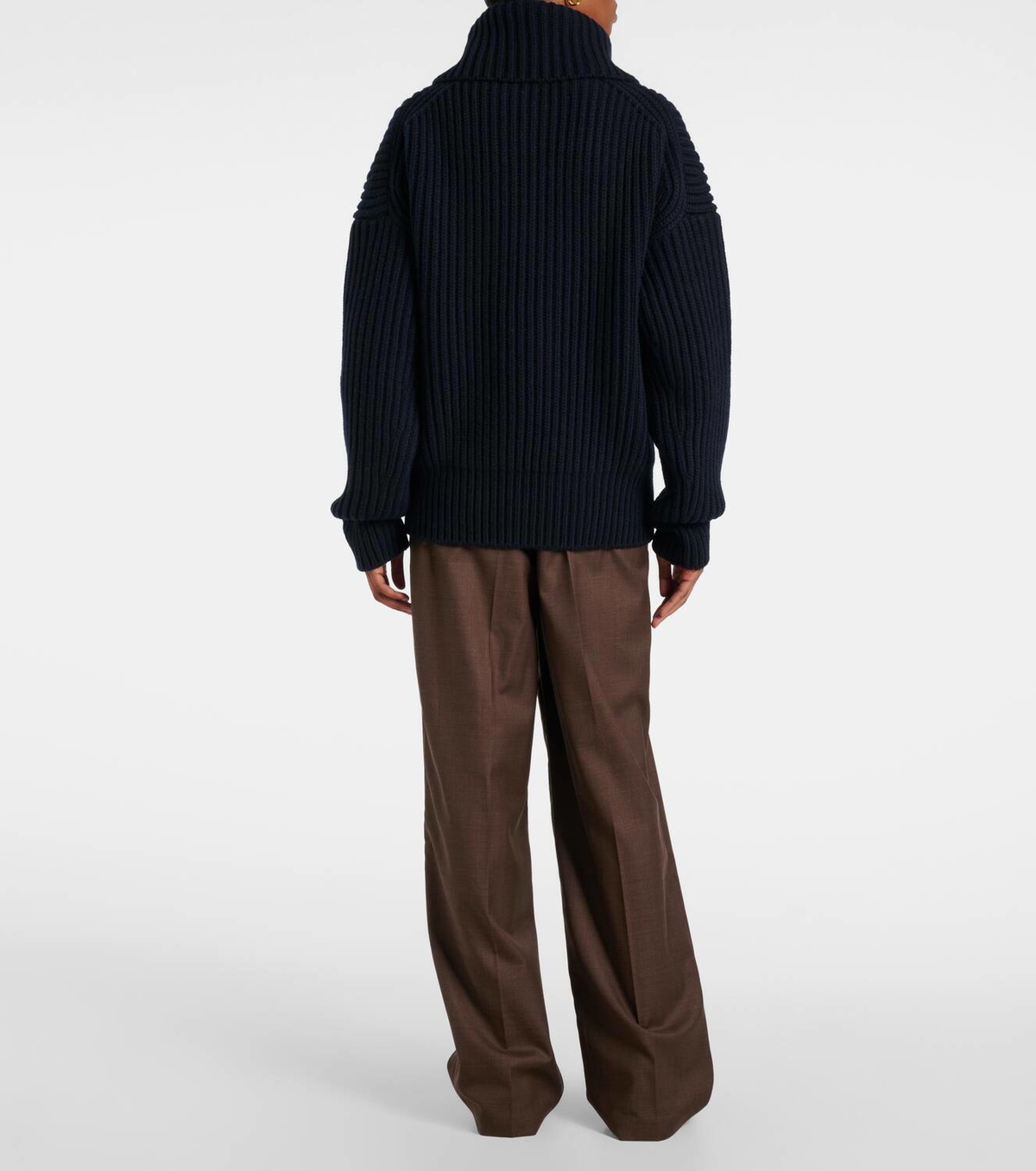 Tod's Leather-trimmed virgin wool jacket