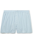 Sunspel - Printed Cotton Boxer Shorts - Blue