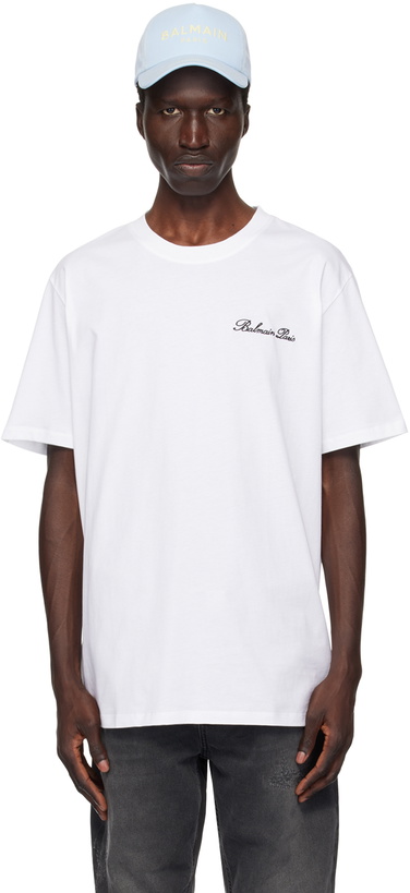 Photo: Balmain White 'Balmain Signature' T-Shirt