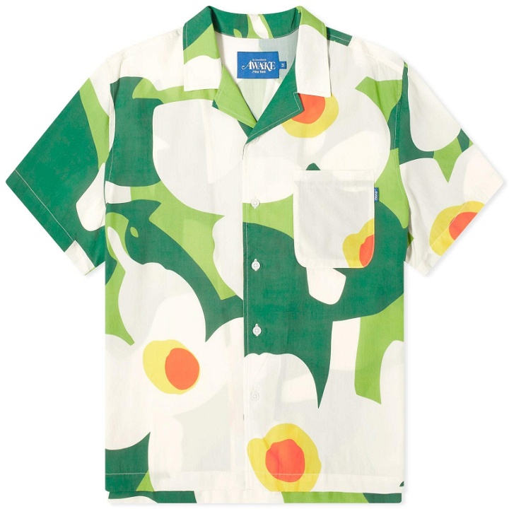 Photo: Awake NY Men's Floral Camp Collar Shirt in Green Multi