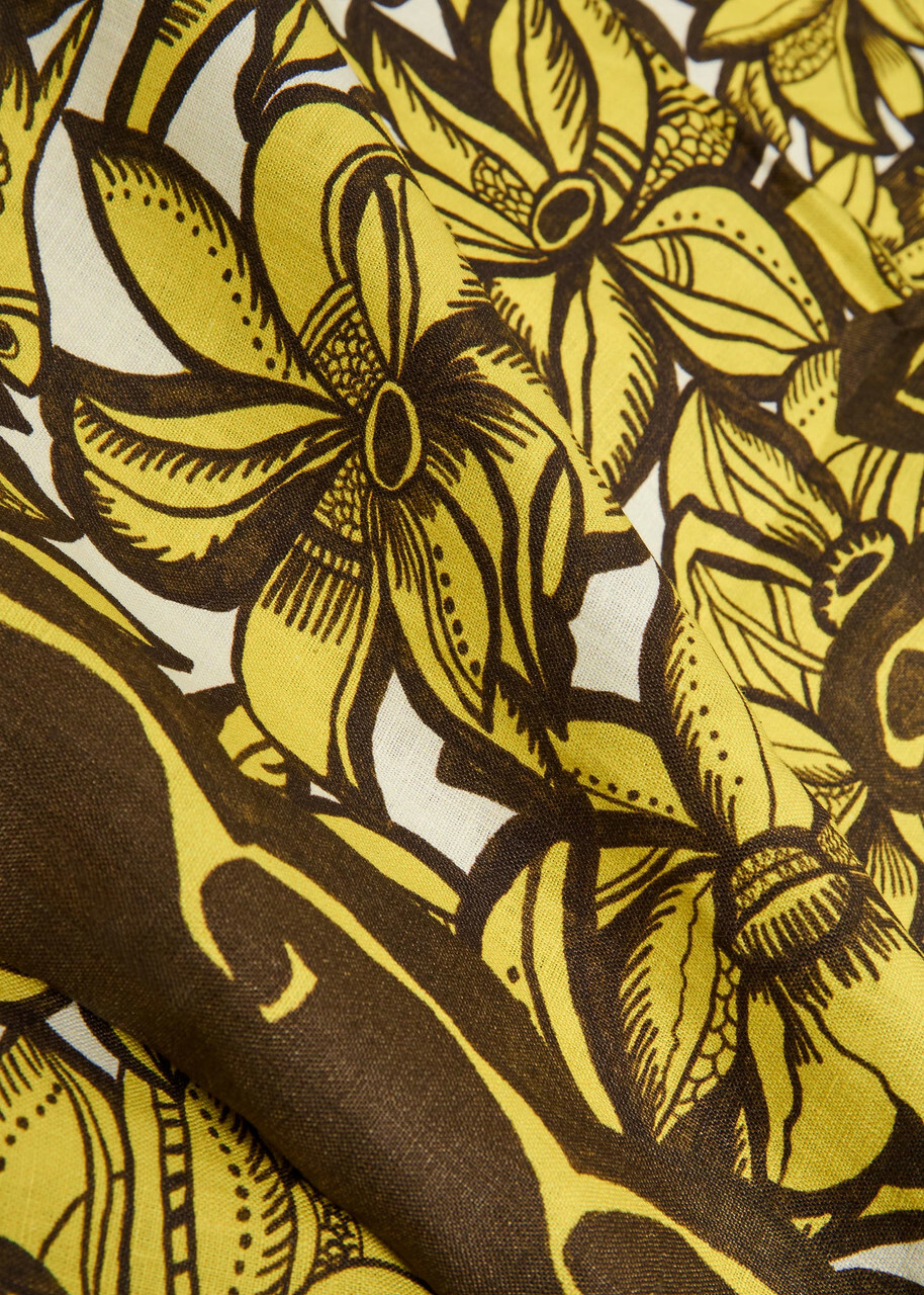 Alemais Mona Printed Hemp Shirt Yellow