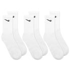 Nike Everyday Cushioned Crew Socks in White/Black