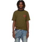 Andersson Bell Black & Yellow Essential Heart Logo Stripe T-shirt